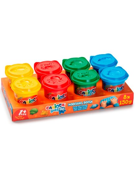 Pasta de modelar carioca baby do 150 ml caja de 8 unidades colores surtidos
