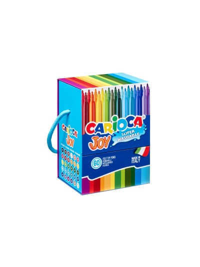 Rotulador carioca joy caja premium con asa 60 unidades colores surtidos