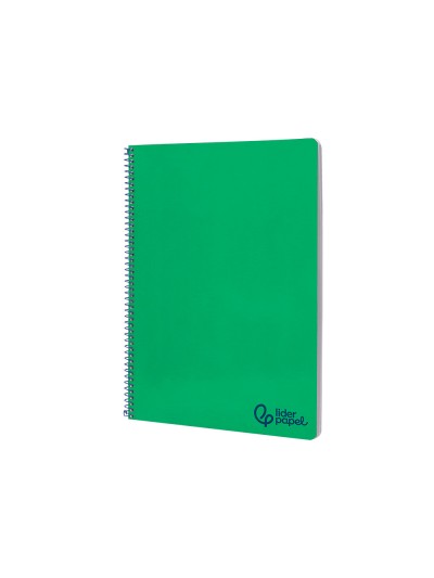 Cuaderno espiral liderpapel a4 wonder tapa plastico 80h 90gr pauta ancha 3,5mm con margen color verde oscuro
