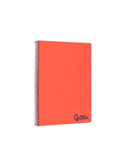 Cuaderno espiral liderpapel a4 wonder tapa plastico 80h 90gr pauta ancha 3,5mm con margen color rojo