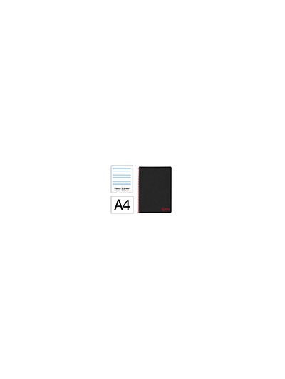 Cuaderno espiral liderpapel a4 wonder tapa plastico 80h 90gr pauta ancha 3,5mm con margen color negro