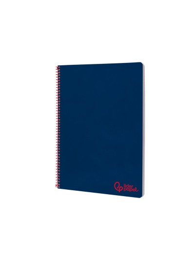 Cuaderno espiral liderpapel a4 wonder tapa plastico 80h 90gr pauta ancha 3,5mm con margen color azul marino