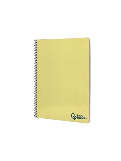 Cuaderno espiral liderpapel a4 wonder tapa plastico 80h 90gr pauta ancha 3,5mm con margen color amarillo