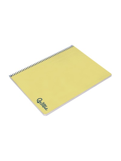 Cuaderno espiral liderpapel a4 wonder tapa plastico 80h 90gr pauta ancha 3,5mm con margen color amarillo