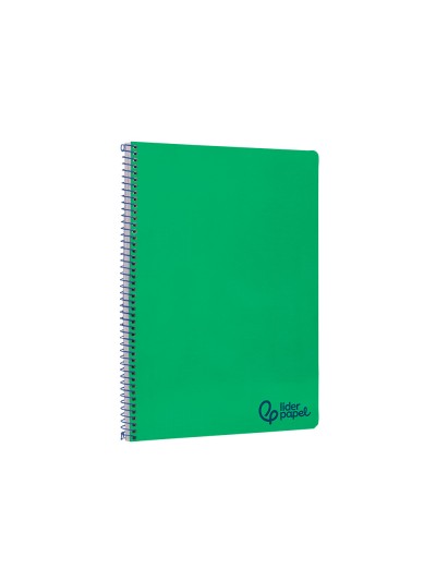 Cuaderno espiral liderpapel a4 wonder tapa plastico 80h 90gr pauta estrecha 2,5mm con margen color verde oscuro