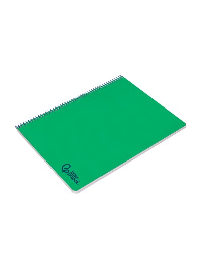 Cuaderno espiral liderpapel a4 wonder tapa plastico 80h 90gr pauta estrecha 2,5mm con margen color verde oscuro