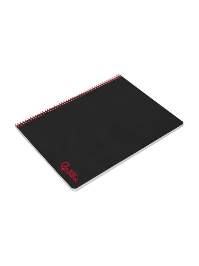 Cuaderno espiral liderpapel a4 wonder tapa plastico 80h 90gr pauta estrecha 2,5mm con margen color negro