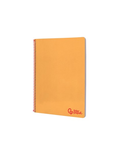Cuaderno espiral liderpapel a4 wonder tapa plastico 80h 90gr pauta estrecha 2,5mm con margen color naranja