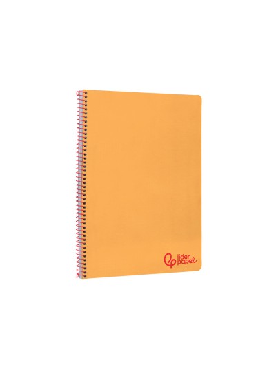 Cuaderno espiral liderpapel a4 wonder tapa plastico 80h 90gr pauta estrecha 2,5mm con margen color naranja