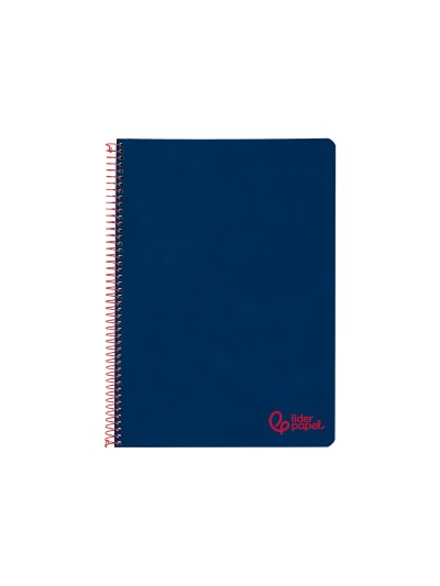 Cuaderno espiral liderpapel a4 wonder tapa plastico 80h 90gr pauta estrecha 2,5mm con margen color azul marino