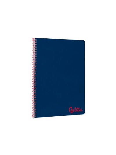 Cuaderno espiral liderpapel a4 wonder tapa plastico 80h 90gr pauta estrecha 2,5mm con margen color azul marino