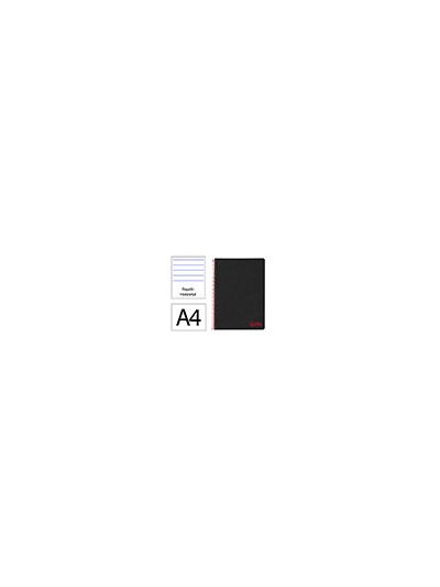 Cuaderno espiral liderpapel a4 wonder tapa plastico 80h 90gr rayado horizontal con margen color negro