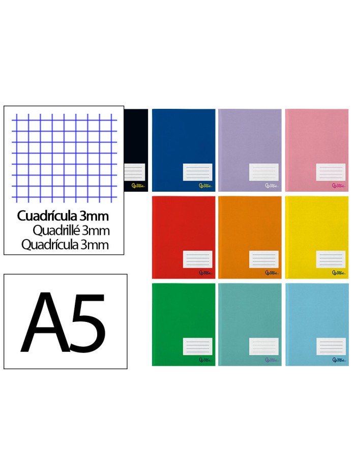 Libreta liderpapel smart a5 plus 32 hojas 75g/m2 cuadro 3mm con margen colores surtidos Libreta liderpapel smart a5 plus 32 hojas 75g/m2 cuadro 3mm con margen colores surtidos