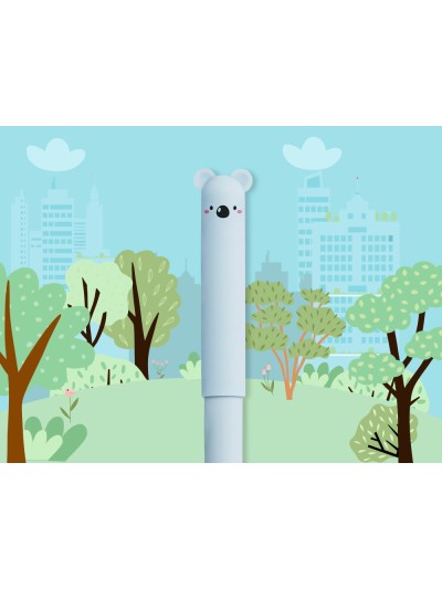 Boligrafo fantasia liderpapel animal town tinta azul borrable punta 1 mm expositor de 250 unidades 300x138x292 mm