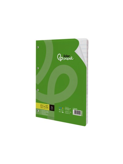 Recambio liderpapel a4 100 hojas 75 gr pauta 5 2.5mm con margen 4 taladros