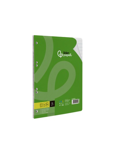 Recambio liderpapel a4 100 hojas 75 gr pauta 5 2.5mm con margen 4 taladros