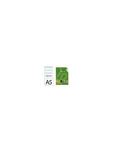Recambio liderpapel a5 100 hojas 75 gr pauta 5 2.5mm con margen 6 taladros