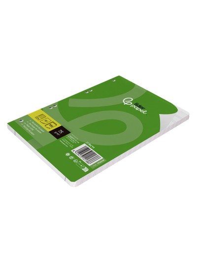 Recambio liderpapel a5 100 hojas 75 gr pauta 5 2.5mm con margen 6 taladros