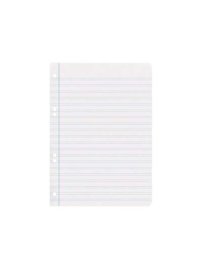 Recambio liderpapel a5 100 hojas 75 gr pauta 5 2.5mm con margen 6 taladros