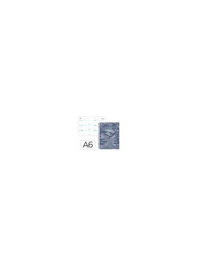 Agenda escolar liderpapel 25-26 espiral patterns militar gris semana vista a6 bilingüe papel fsc 80 gr