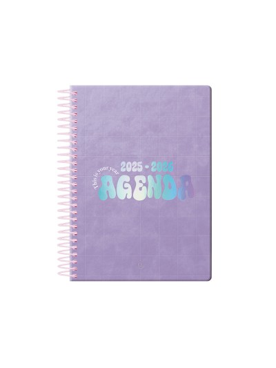 Agenda escolar liderpapel 25-26 espiral kymolos dia pagina a5 bilingüe papel fsc 80 gr