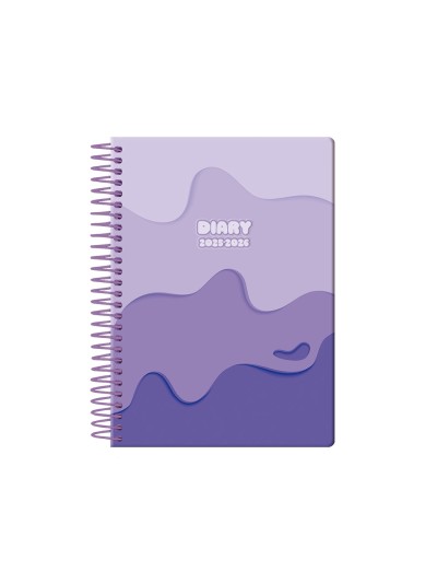 Agenda escolar liderpapel 25-26 espiral melting morado dia pagina a5 bilingüe papel fsc 80 gr