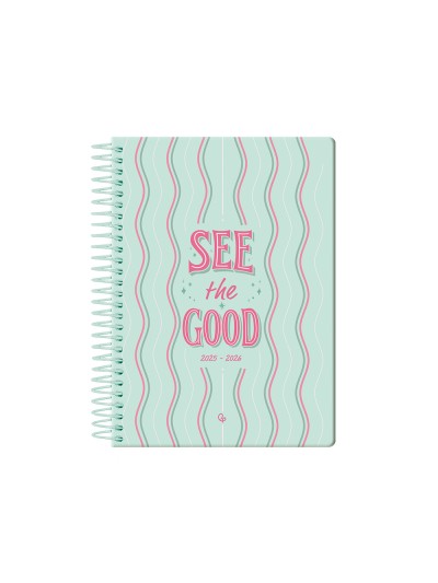 Agenda escolar liderpapel 25-26 espiral petite lineas dia pagina a5 bilingüe papel fsc 80 gr