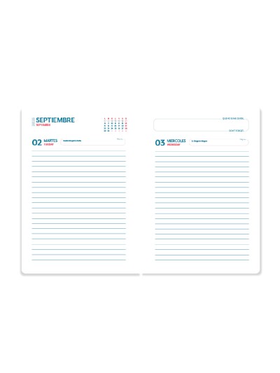 Agenda escolar liderpapel 25-26 espiral petite lineas dia pagina a5 bilingüe papel fsc 80 gr