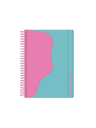 Agenda escolar liderpapel 25-26 espiral waves turquesa semana vista a5 bilingüe papel fsc 80 gr