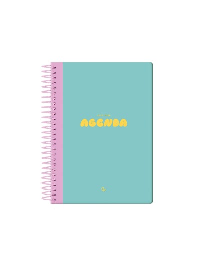 Agenda escolar liderpapel 25-26 espiral classic azul turquesa dia pagina a5 bilingüe papel fsc 70 gr