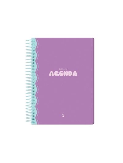 Agenda escolar liderpapel 25-26 espiral classic morado semana vista a5 bilingüe papelfsc 70 gr