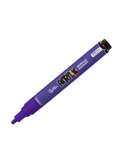 Rotulador liderpapel acrylic base agua todo tipo de superficie punta redonda 3 mm purpura
