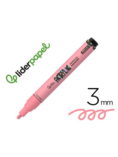 Rotulador liderpapel acrylic base agua todo tipo de superficie punta redonda 3 mm rosa sakura
