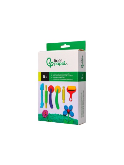 Instrumentos de modelar liderpapel para plastilina de plastico caja de 6 piezas