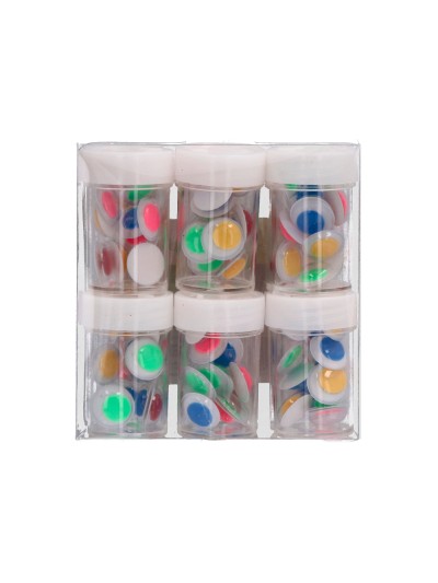 Ojo liderpapel 15 mm blanco con pupila de colores surtidos pack de 144 unidades