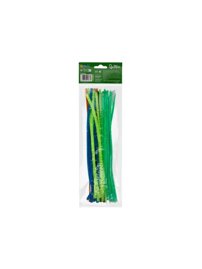 Limpiapipas de chenilla liderpapel 30 cm colores mate surtidos bolsa de 30 unidades