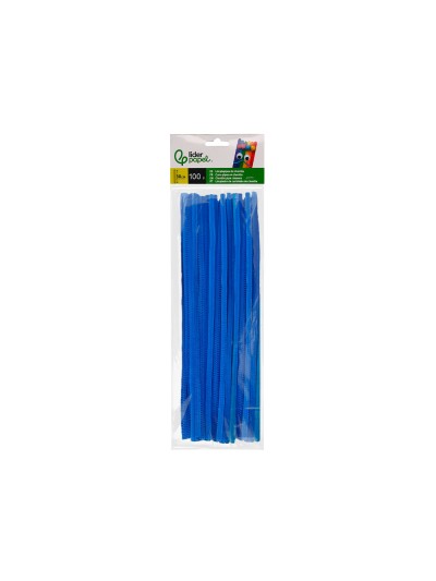 Limpiapipas de chenilla liderpapel 30 cm color azul mate bolsa de 100 unidades