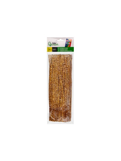 Limpiapipas de chenilla liderpapel 30 cm color oro bolsa de 100 unidades
