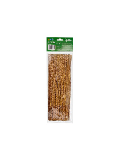 Limpiapipas de chenilla liderpapel 30 cm color oro bolsa de 100 unidades