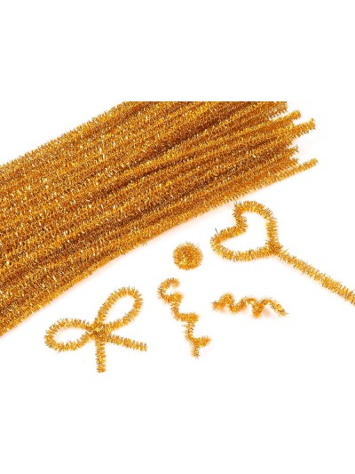 Limpiapipas de chenilla liderpapel 30 cm color oro bolsa de 100 unidades