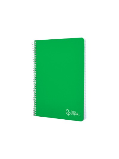 Cuaderno espiral liderpapel a4 witty tapa dura 80h 90gr pauta 3,5mm con margen color verde