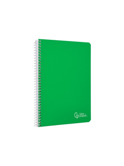 Cuaderno espiral liderpapel a4 witty tapa dura 80h 90gr pauta 3,5mm con margen color verde