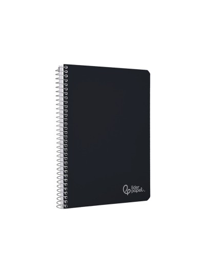 Cuaderno espiral liderpapel a4 witty tapa dura 80h 90gr pauta 3,5mm con margen color negro