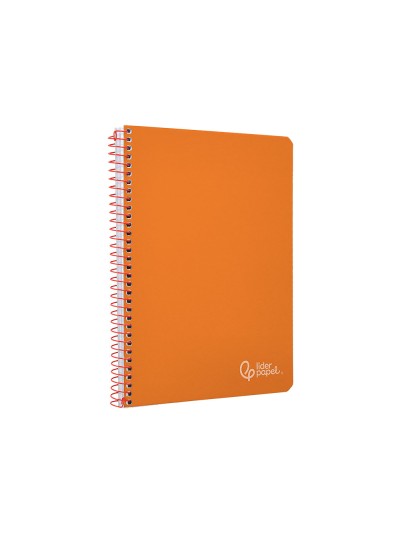 Cuaderno espiral liderpapel a4 witty tapa dura 80h 90gr pauta 3,5mm con margen color naranja
