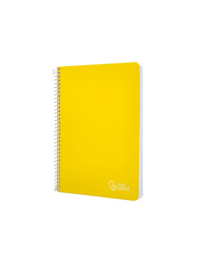 Cuaderno espiral liderpapel a4 witty tapa dura 80h 90gr pauta 3,5mm con margen color amarillo