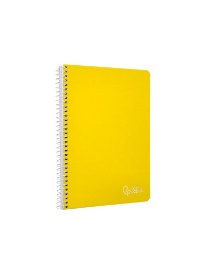Cuaderno espiral liderpapel a4 witty tapa dura 80h 90gr pauta 3,5mm con margen color amarillo