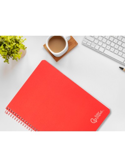 Cuaderno espiral liderpapel a4 witty tapa dura 80h 90gr pauta 2,5mm con margen color rojo