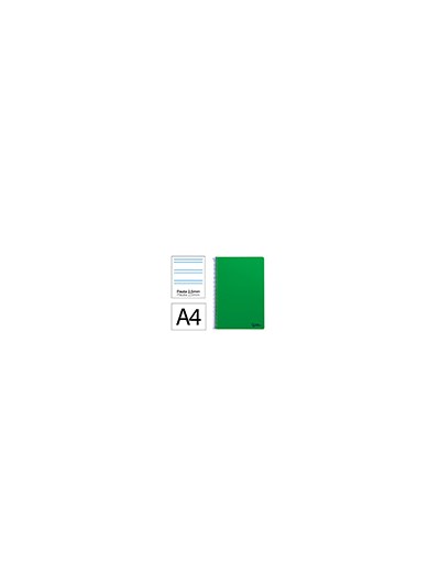 Cuaderno espiral liderpapel a4 smart tapa blanda 80h 75gr pauta 3,5mm con margen color verde