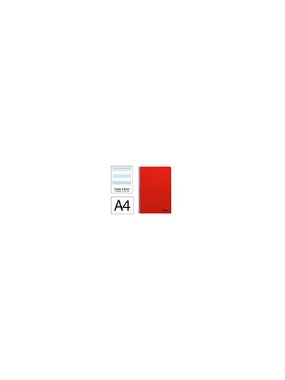 Cuaderno espiral liderpapel a4 smart tapa blanda 80h 75gr pauta 2,5mm con margen color rojo