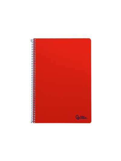 Cuaderno espiral liderpapel a4 smart tapa blanda 80h 75gr pauta 2,5mm con margen color rojo